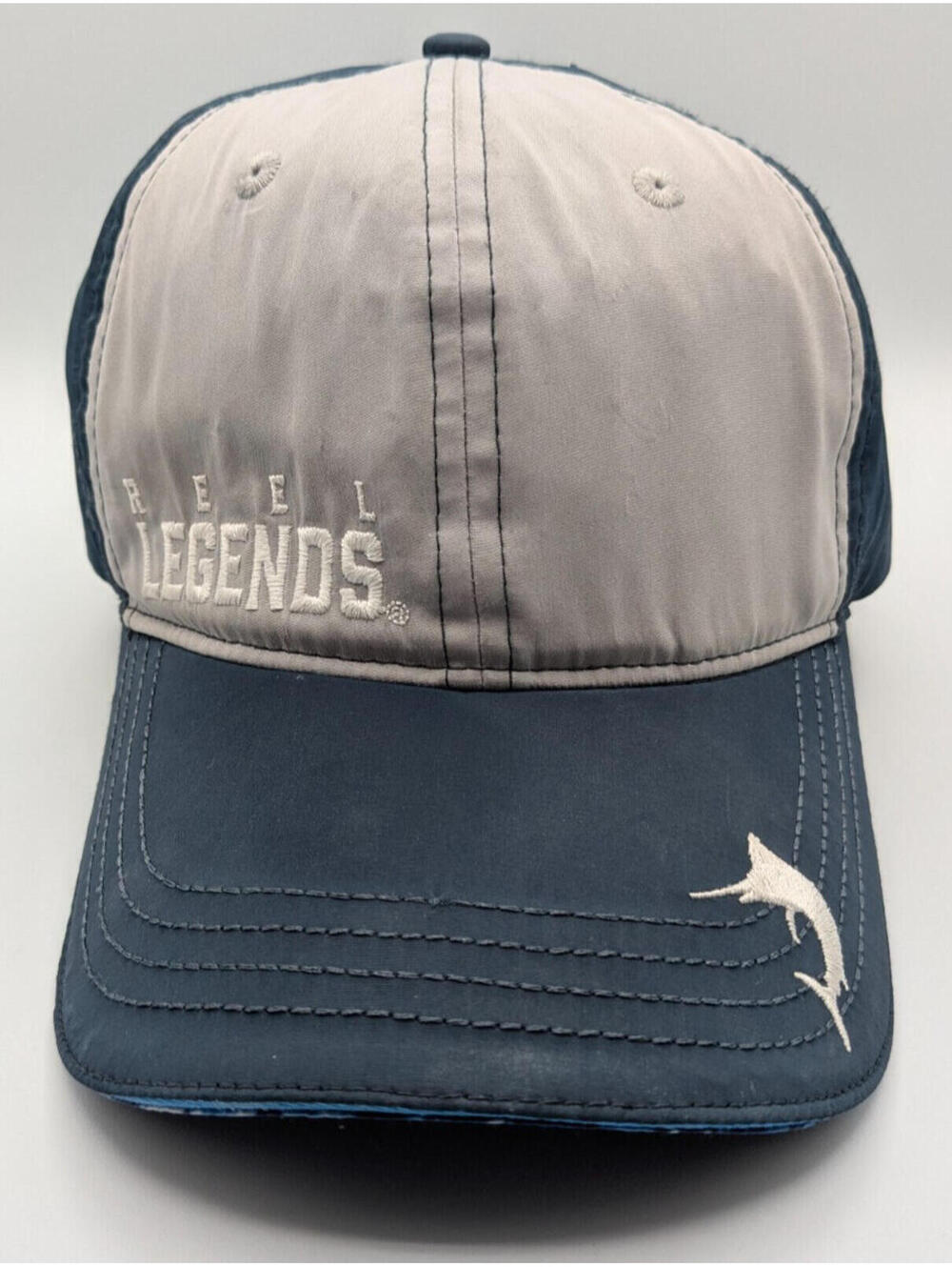 Reel Legends Performance Outfitters Hat, Blue Gray, Adjustable, Embroidered